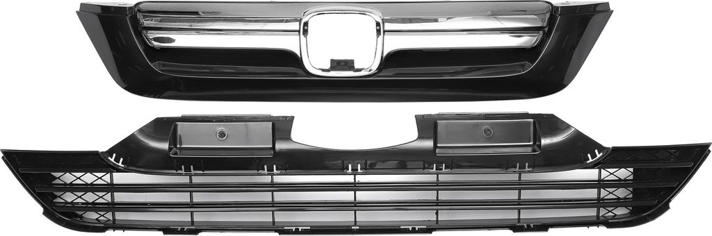 Kein. 71128SWA003ZA Chrom Silber Ton Schwarz Front Motorhaube Stoßstange Kühlergrill für Honda CR-V 2007-2009 Frontstoßstange Nierengrill 1 Satz