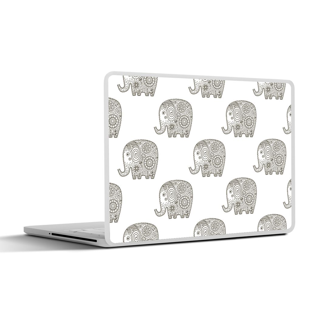 MuchoWow Laptop Aufkleber Sticker Cover Kritzelei - Elefant - Entwurf 31x22.5 cm - Laptop-Deko