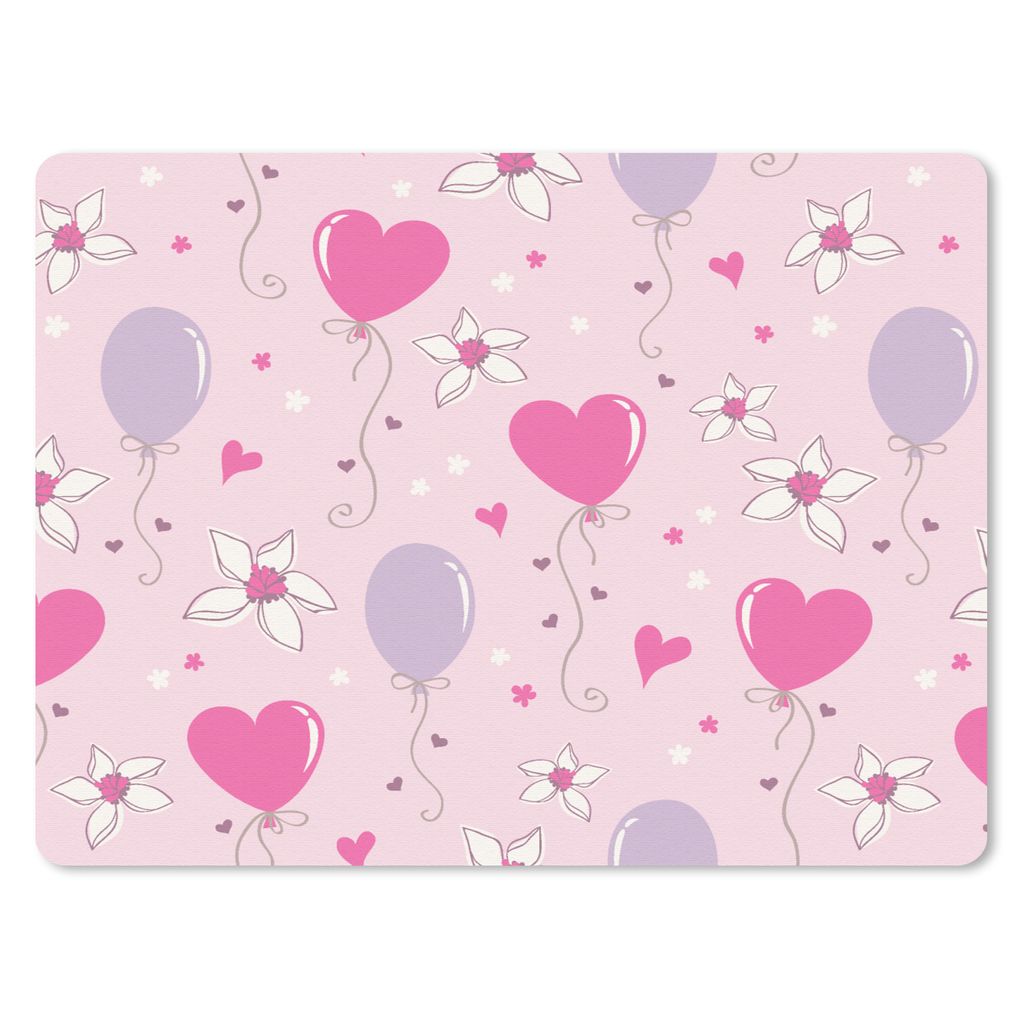 MuchoWow Mauspad Mousepad Ballon - Muster - Rosa 23x19 cm - Mousepads - Maus Mat - Pad - Mausunterlage - Schreibtischunterlage - Mauspad