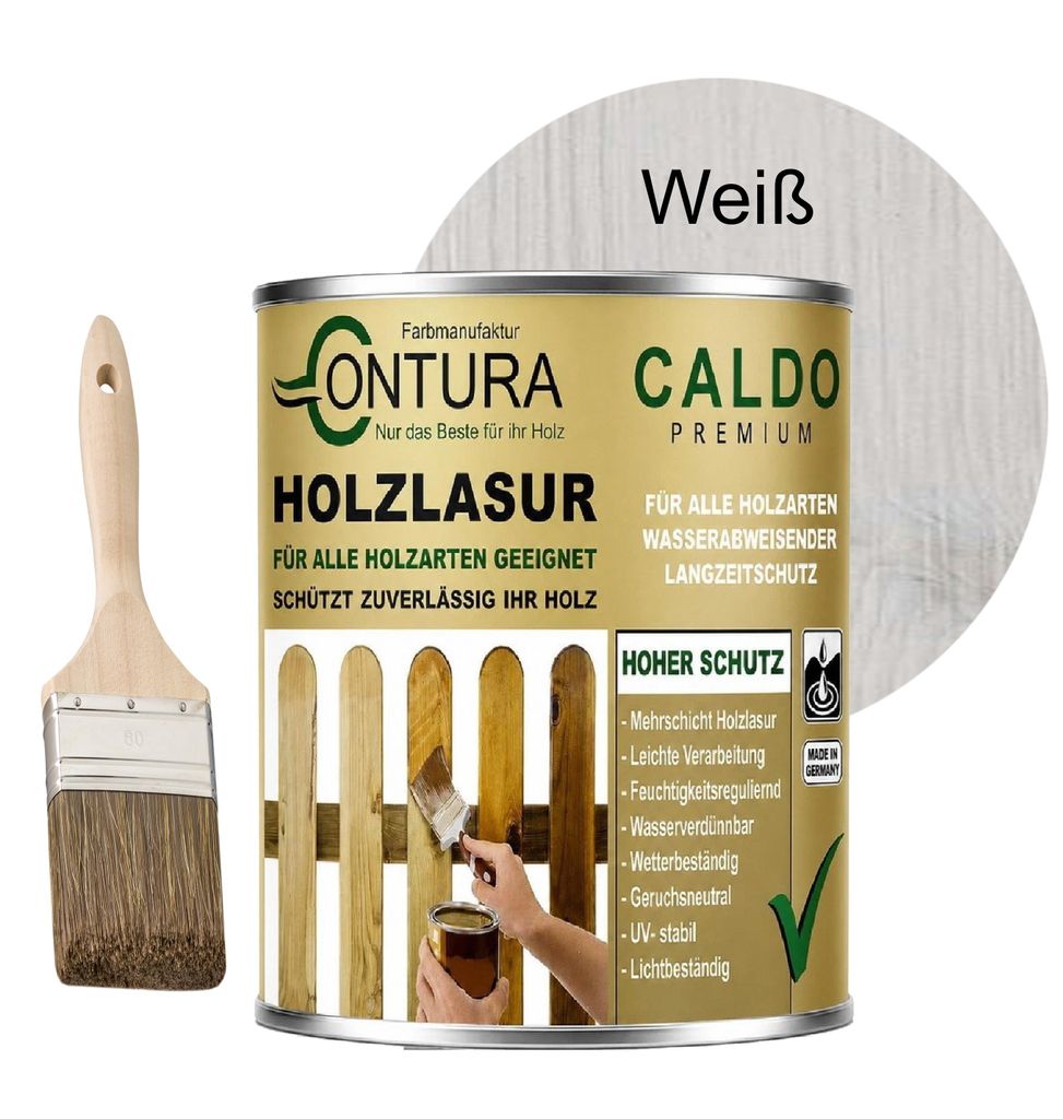 2,5Liter  - Holzlasur Dickschichtlasur Set + Pinsel 2in1 Produktbild 