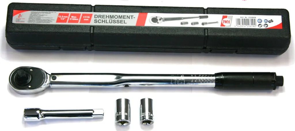 Clé dynamométrique 210 Nm IWH en acier robuste pour entretien auto