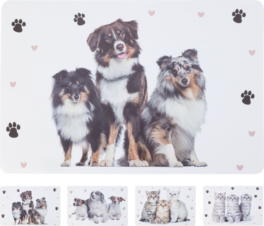 8-tlg. Set Platzset Tiere mit Hunden und Katzen - 43,5 x Produktbild 