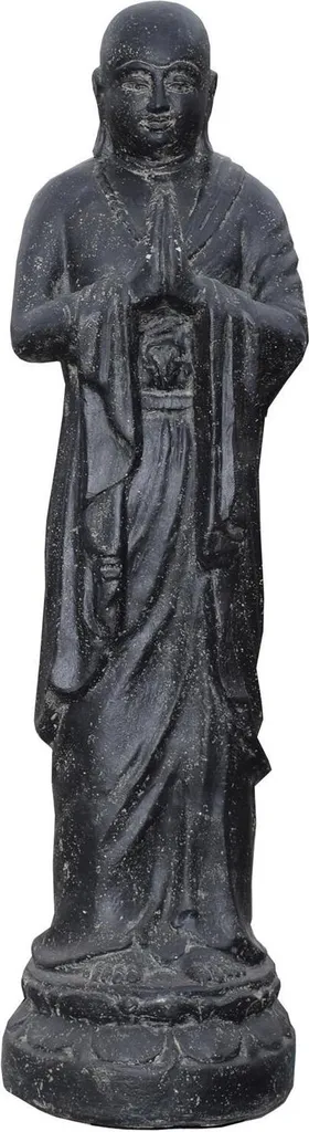 Stonox Figurine de moine Shaolin Theyl en pierre moulée, 123 cm, Gris