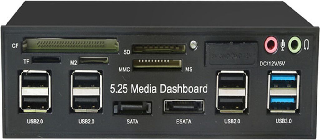 Média, přední, plochá 5,2", M2, TF, SD, MMC, MS, CF karty, Obrázek produktu 