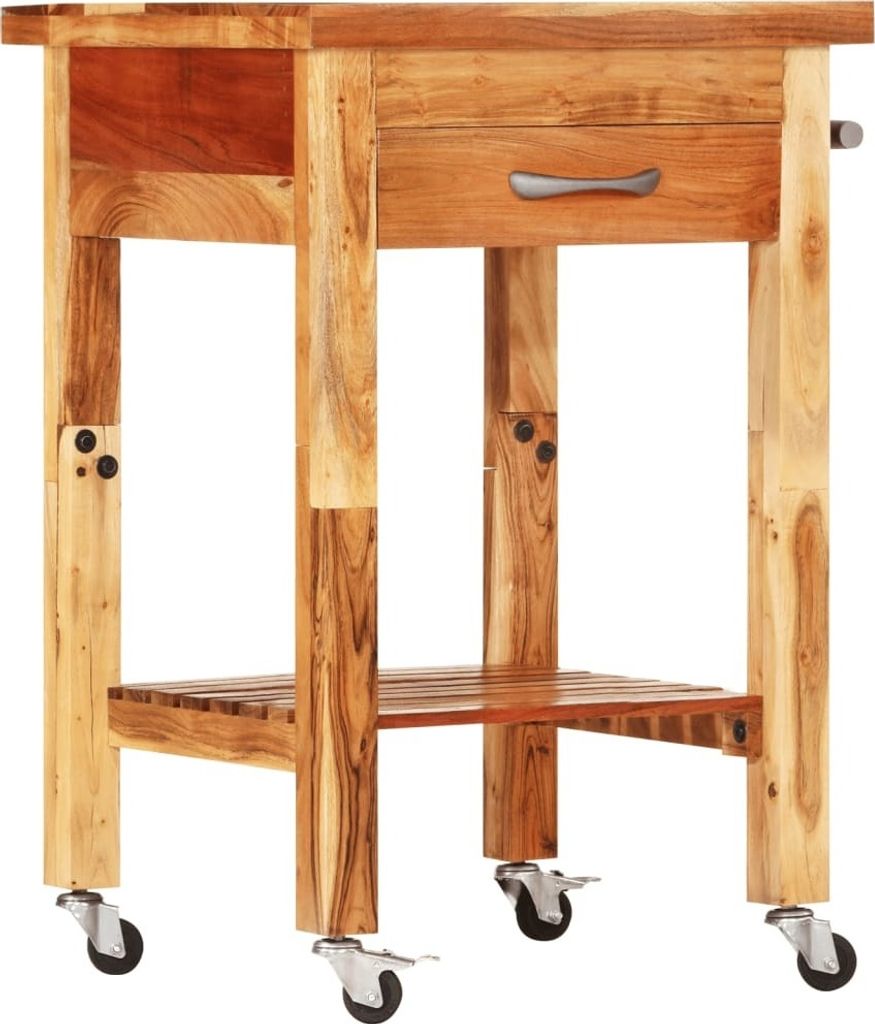 Küchenwagen 55x55x89 cm Massivholz Akazie