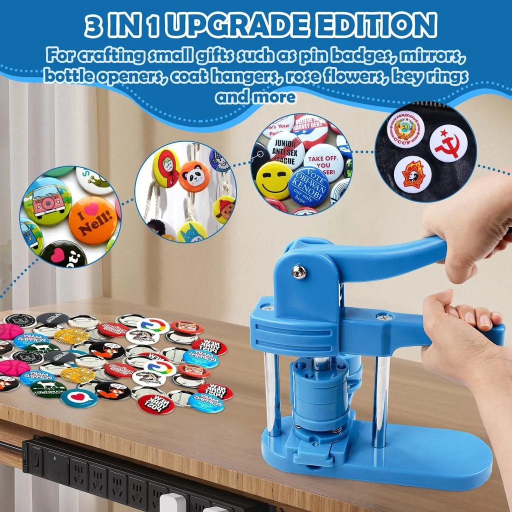 Machine à badges avec 3 moules interchangeables et kit de 300 composants - 3