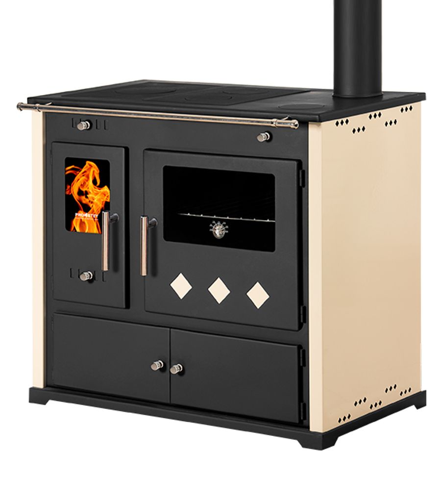 Kaminofen mit Backfach und Herdplatte Practik Lux Holzofen Produktbild 