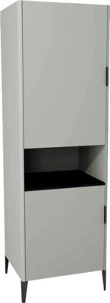 Hochschrank mit 2 Türen Devo Lotos 60x190x53 cm Anschlag links perfect touch stahlgrau