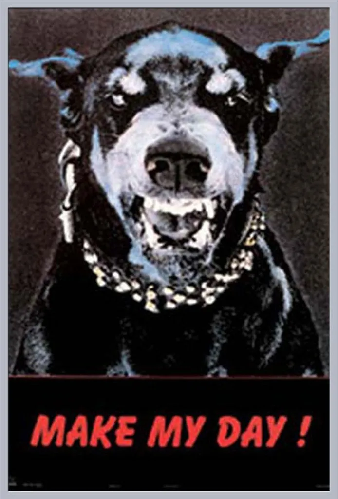 Poster de chiens encadré Shinsuke argent brillant avec vitre acrylique