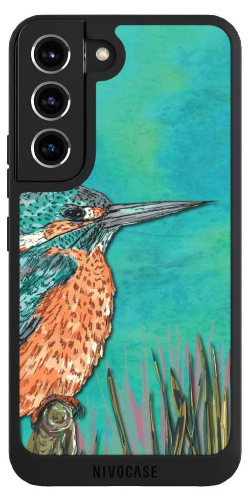 NIVOCASE Handyhülle für Samsung Galaxy S22 Hülle NIVOpure Case Schwarz Malerei Tiere Vogel