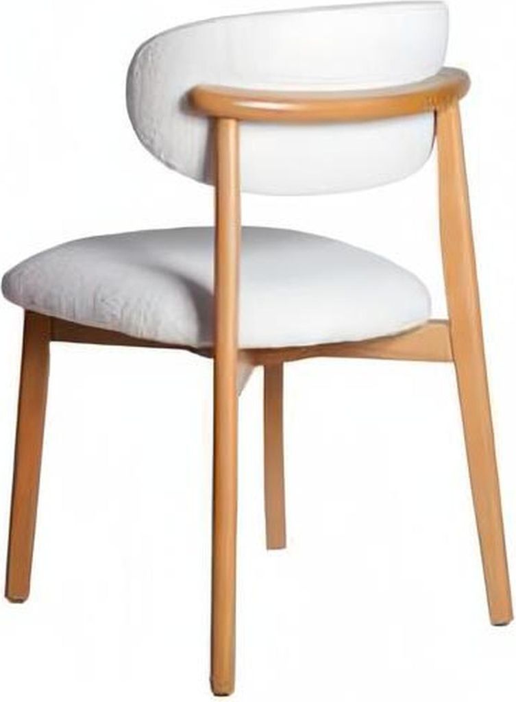 Lehnstuhl Stuhl Esszimmer Moderne Design Textil Weiß Armlehne Polsterstuhl Luxus
