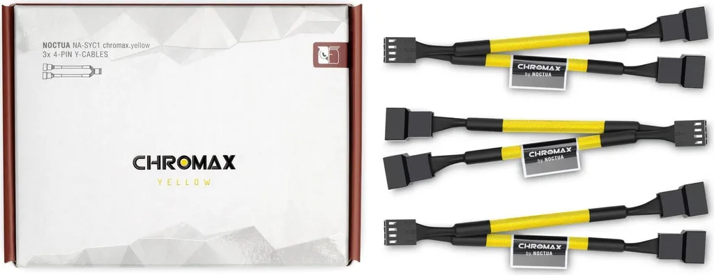 Noctua NA-SYC1 chromax.yellow câble en Y gainé pour ventilateur PC PWM