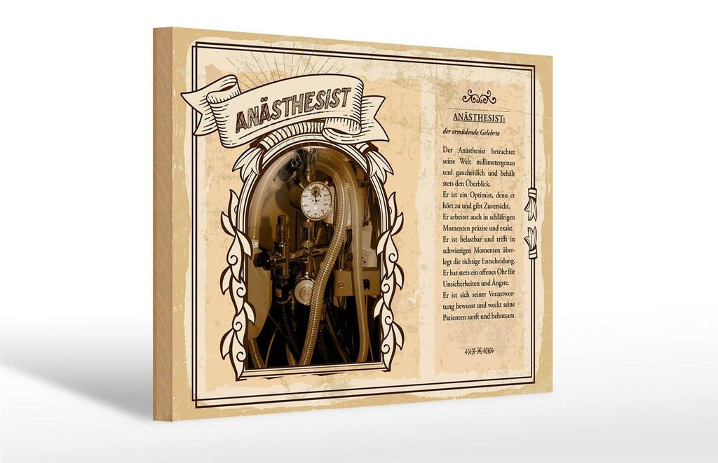 Holzschild Berufe 30x20cm Anästhesist Optimist ganzheitlich Produktbild 