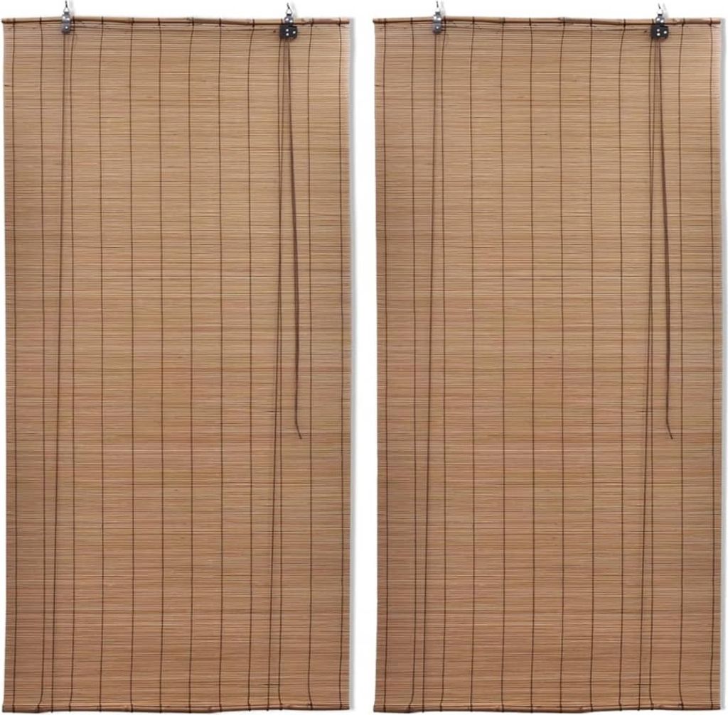 The Living Store Bambusrollos 2 Stk. 100x160 cm Braun