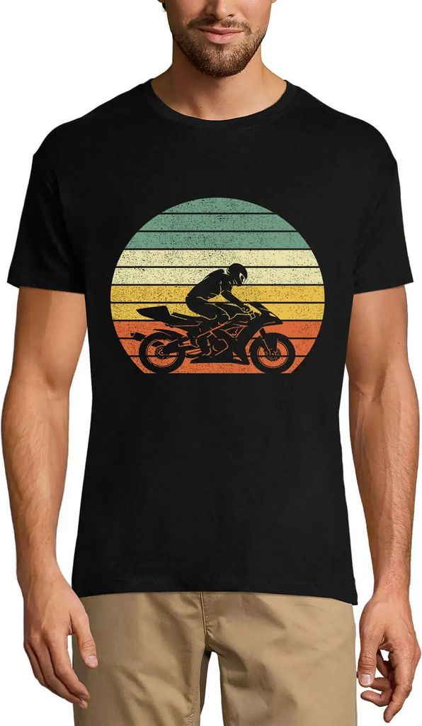 Herren Grafik T-Shirt Vintage Biker Sonnenuntergang – Vintage Biker Sunset – Öko-Verantwortlich Vintage Jahrgang Kurzarm Lustige Druck Geburtstag