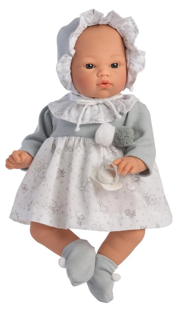 Poupée Koke 36 cm Asi : le cadeau idéal avec robe scandinave grise