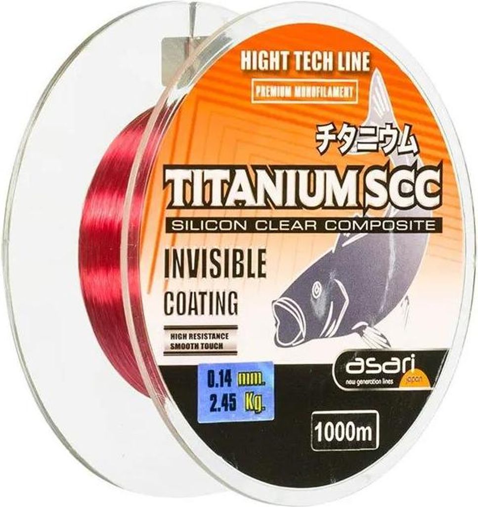 Asari Titanium Scc Monofile Schnüre 1000 M Rot 0.140 mm Rot 0.140 mm
