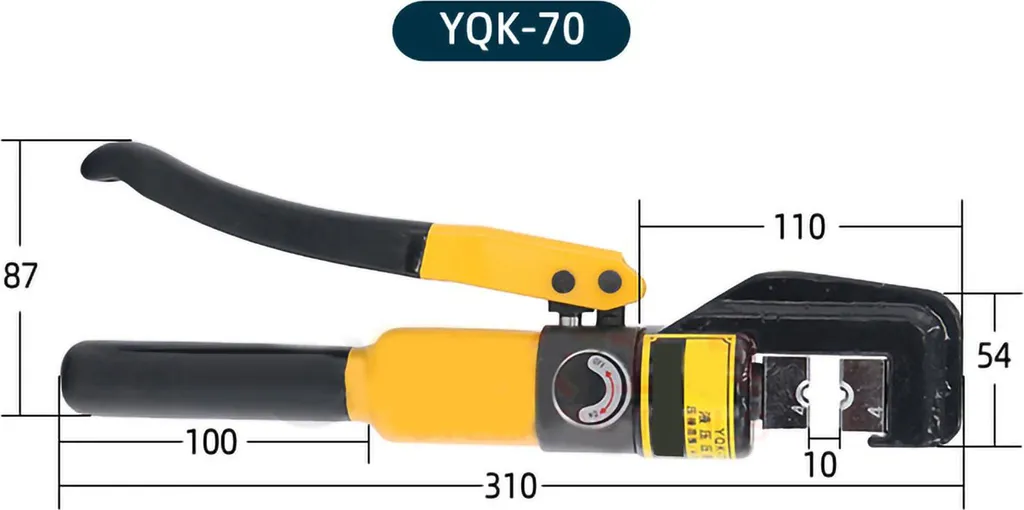 Pince hydraulique YQK-70 : sertissage sans effort pour fils 4-70 mm²