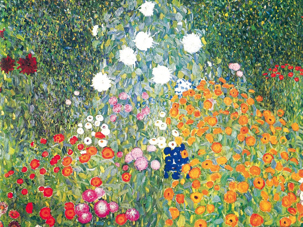 Gustav Klimt Kunstdruck Bild - Blumengarten, 1906-08 (60 x Produktbild 