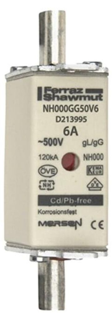 Mersen NH-Sicherungseinsatz SF Gr.000 gG 6A/500V KM NH000GG50V6