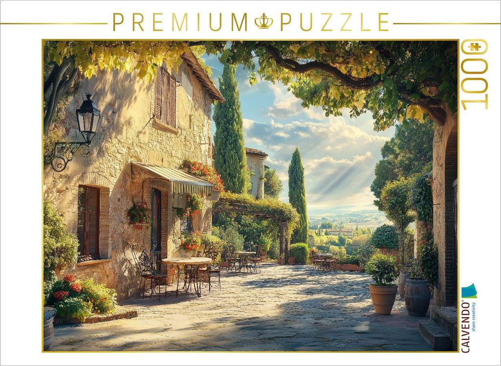 CALVENDO Puzzle Ein Motiv aus dem Kalender Zypressen und Weinberge | 1000 Teile Lege-Größe 64x48cm Foto-Puzzle für glückliche Stunden