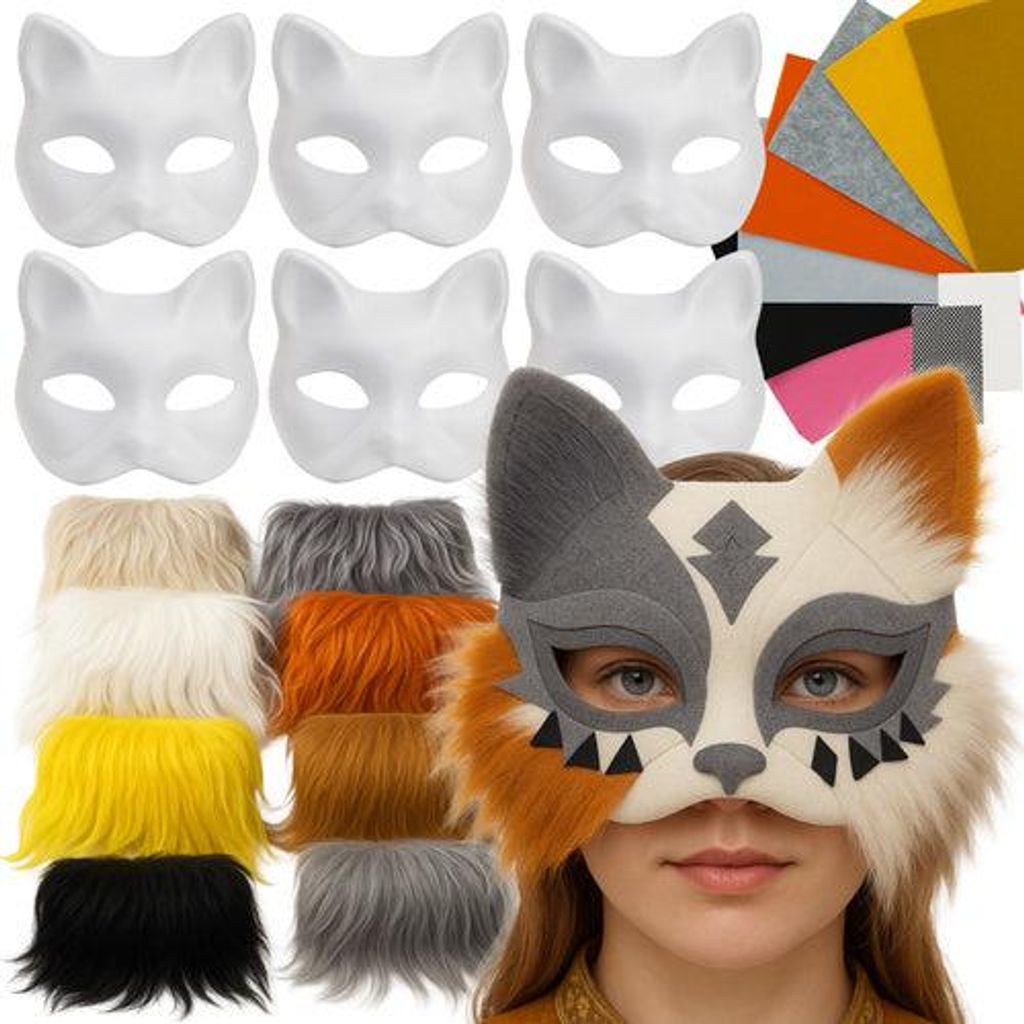 diy-katzenmasken-set-6-teilig-mit-zubeh-r-ganzkopfmasken