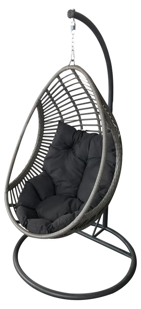 BELLISSIMO Fauteuil Hamac Gris - Balançoire Cocoon Design pour Terrasse