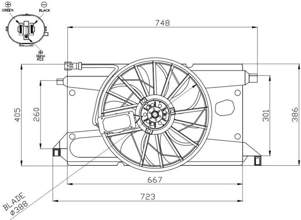 Ventilateur de refroidissement robuste NRF 47961 pour Ford Focus C-Max