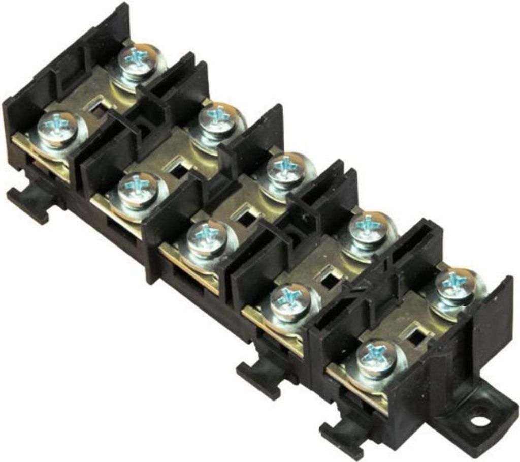 Schraubklemme 5x16mm2 für Hutschiene, Klemmleiste in schwarz
