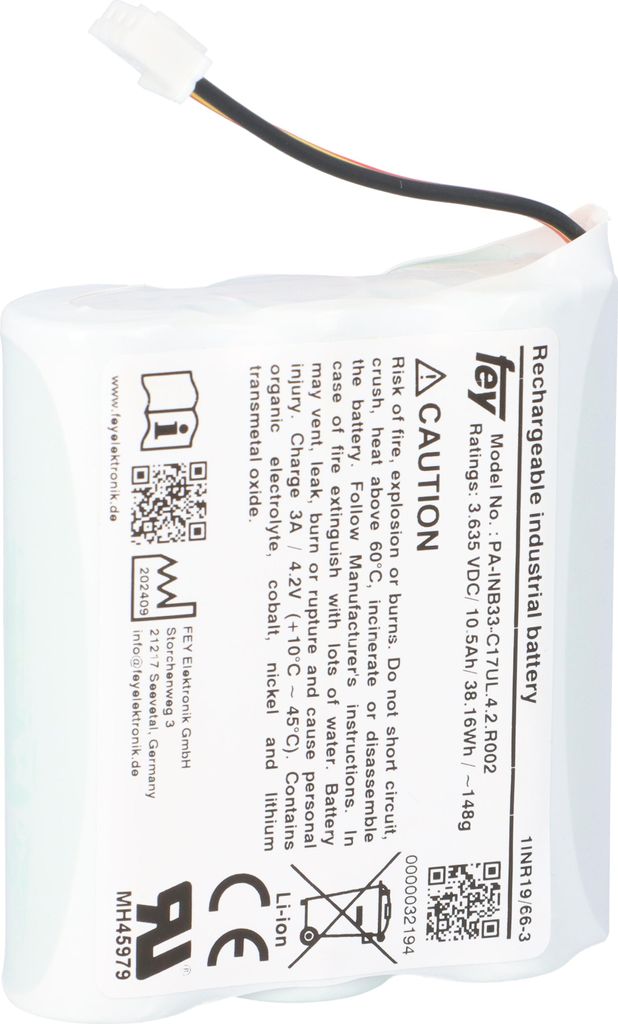 Lithium Akkupack 3,6V 10,5Ah 38,1Wh 1S3P PA-INB33