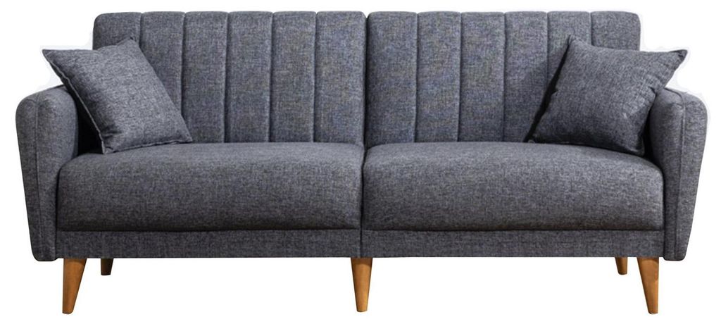 3-Sitzer-Schlafsofa mit Stoffbezug "Aqua" 205 x 85 x 85 cm - Dunkelgrau