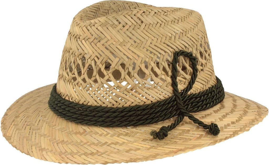 Luftiger leichter Kinder Stroh Trachtenhut Traveller Hut aus 100% Stroh mit 4-Fach Kordel-Garnitur von Hut-Breiter