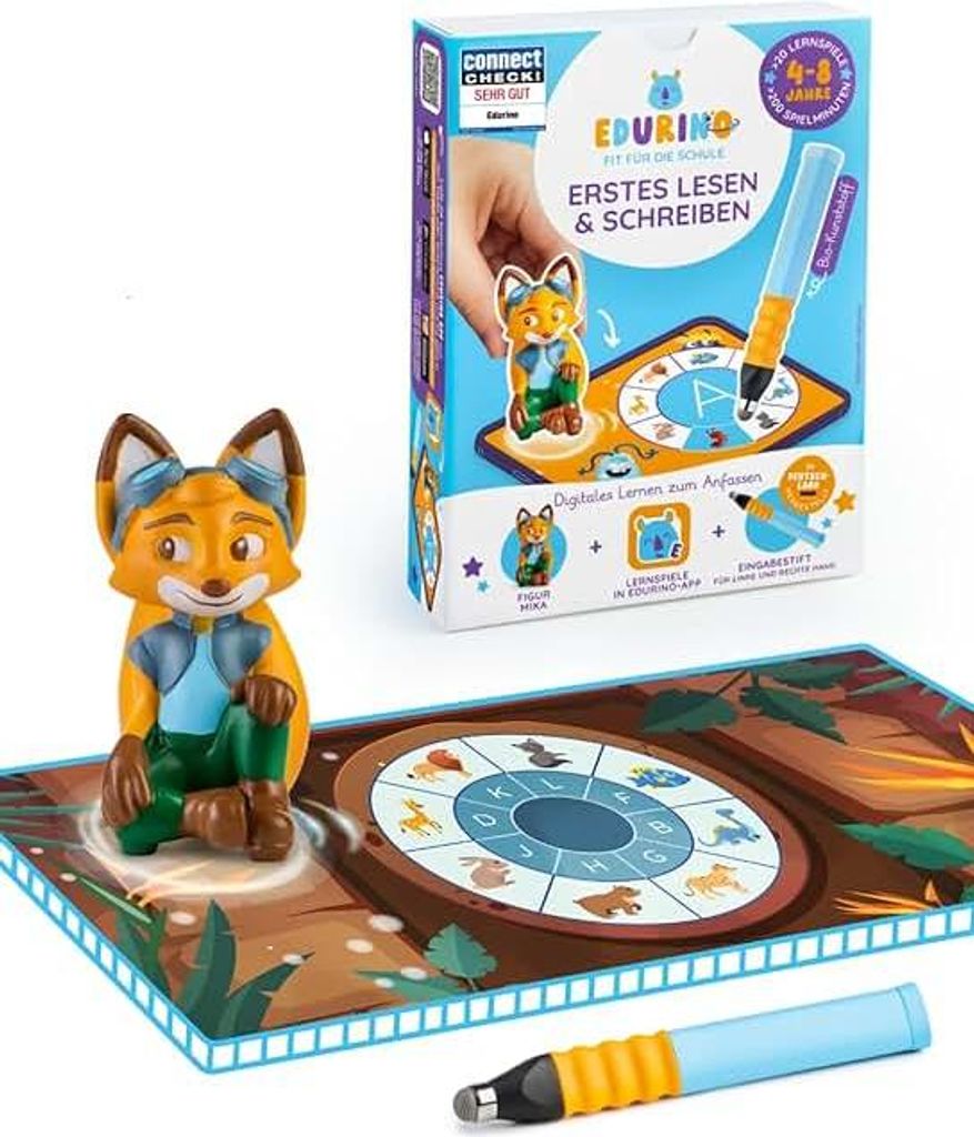 Edurino Starterset Mika Erstes Lesen & Schreiben (Stufe 1) ab 4 inkl. Eingabestift | Innovatives und digitales Lernspiel | Spielerisches Lernen von...