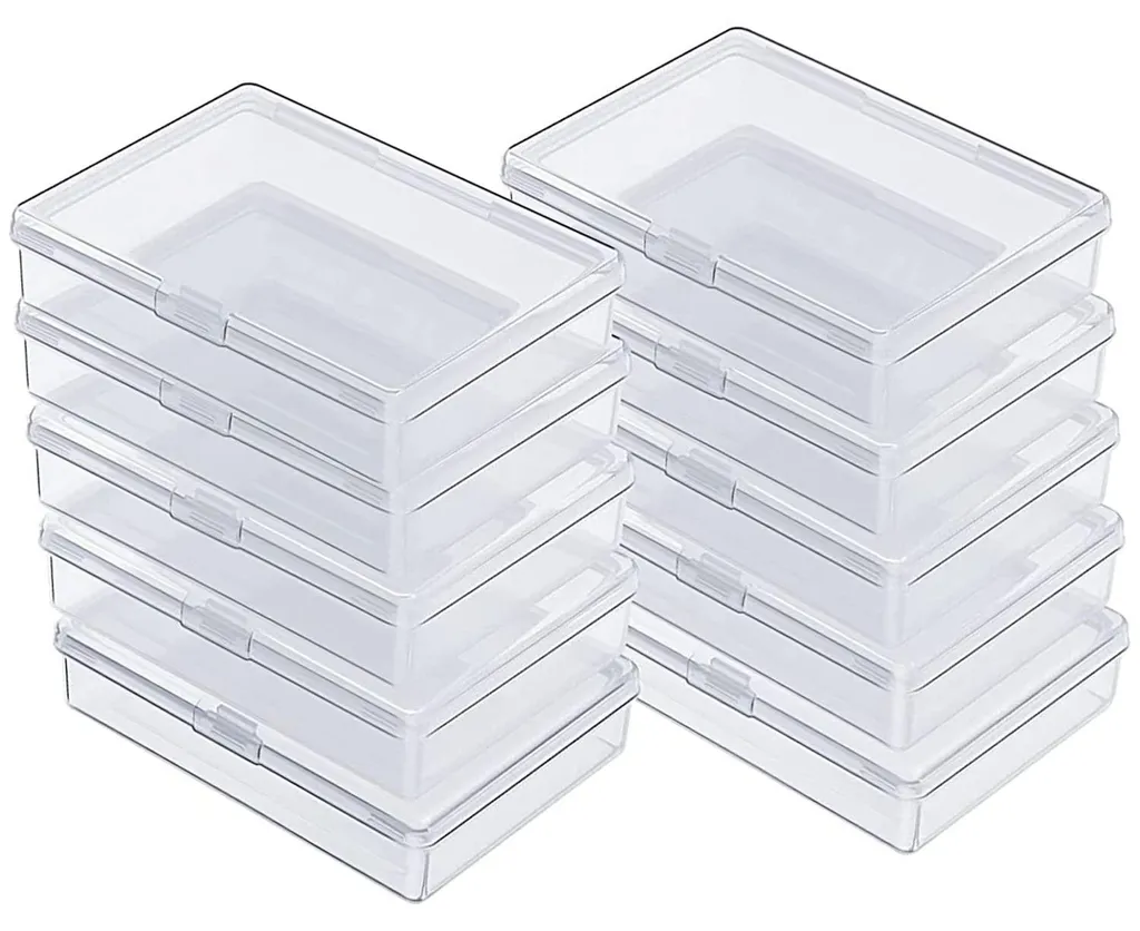 10 Boîtes rectangulaires en plastique pour rangement de composants et perles