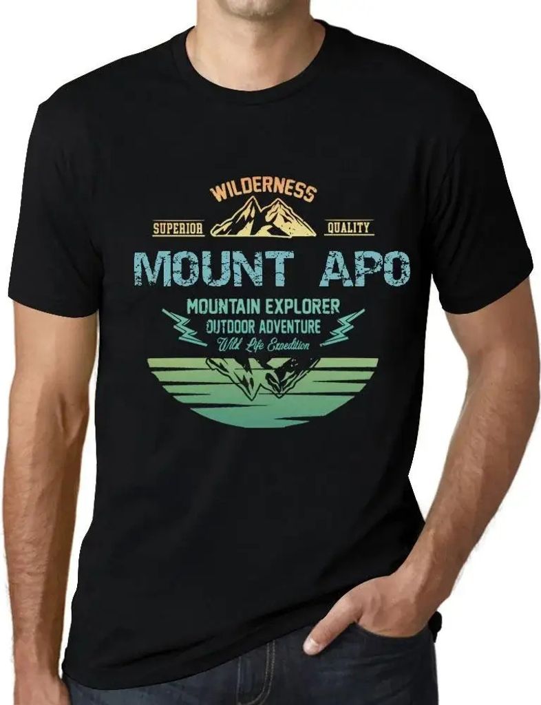 Herren Grafik T-Shirt Outdoor-Abenteuer Wildnis Bergforscher Mount Apo – Outdoor Adventure, Wilderness, Mountain Explorer Mount Apo