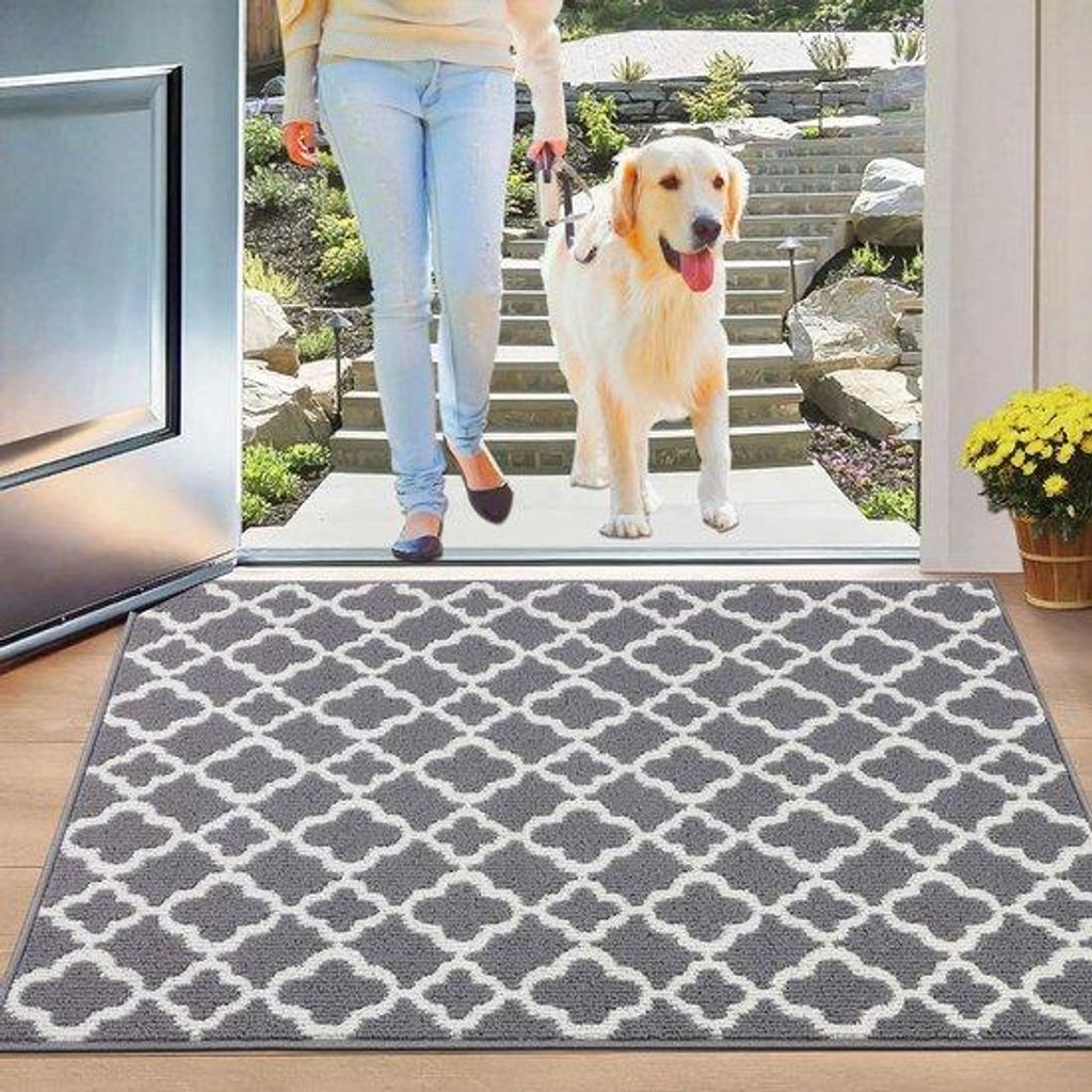 Antirutsch-Bodenmatte für Eingangsbereich, innen und außen geeignet, 80 x 120 cm groß, schmutzfreier Eingangsbereich, wasserdichter Fussboden, w...