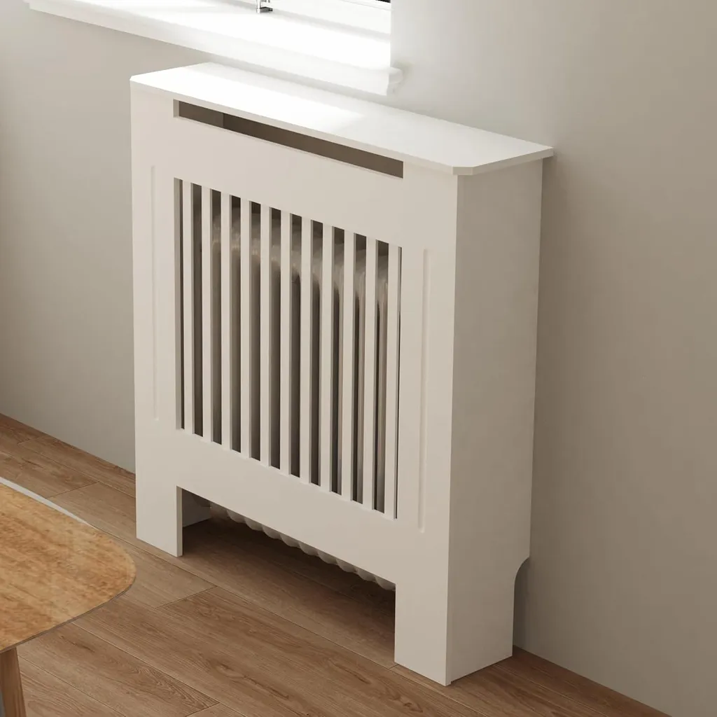 Cache-radiateur Sécurisé Blanc et Bois pour Protéger Enfants et Animaux