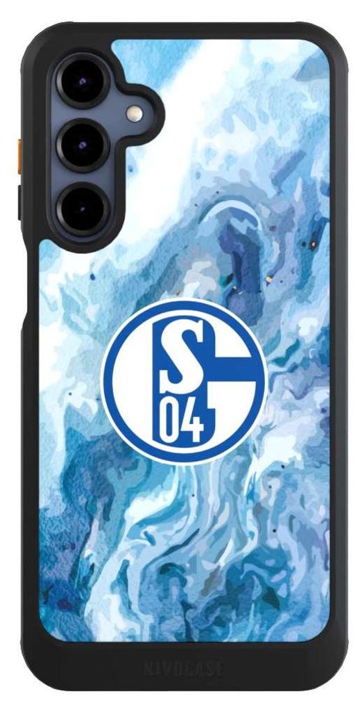 NIVOCASE Hülle für Samsung Galaxy A16 5G Handyhülle NIVOcore Case Schwarz FC Schalke 04 Fanartikel Logo