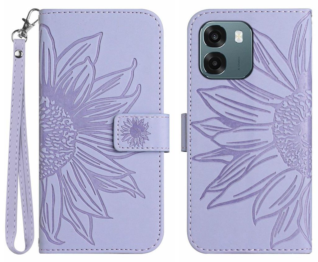 Coverup Sonnenblumen Klapphülle - OPPO A6 5G / A6x 5G / A6x 4G Hülle - Lavendel