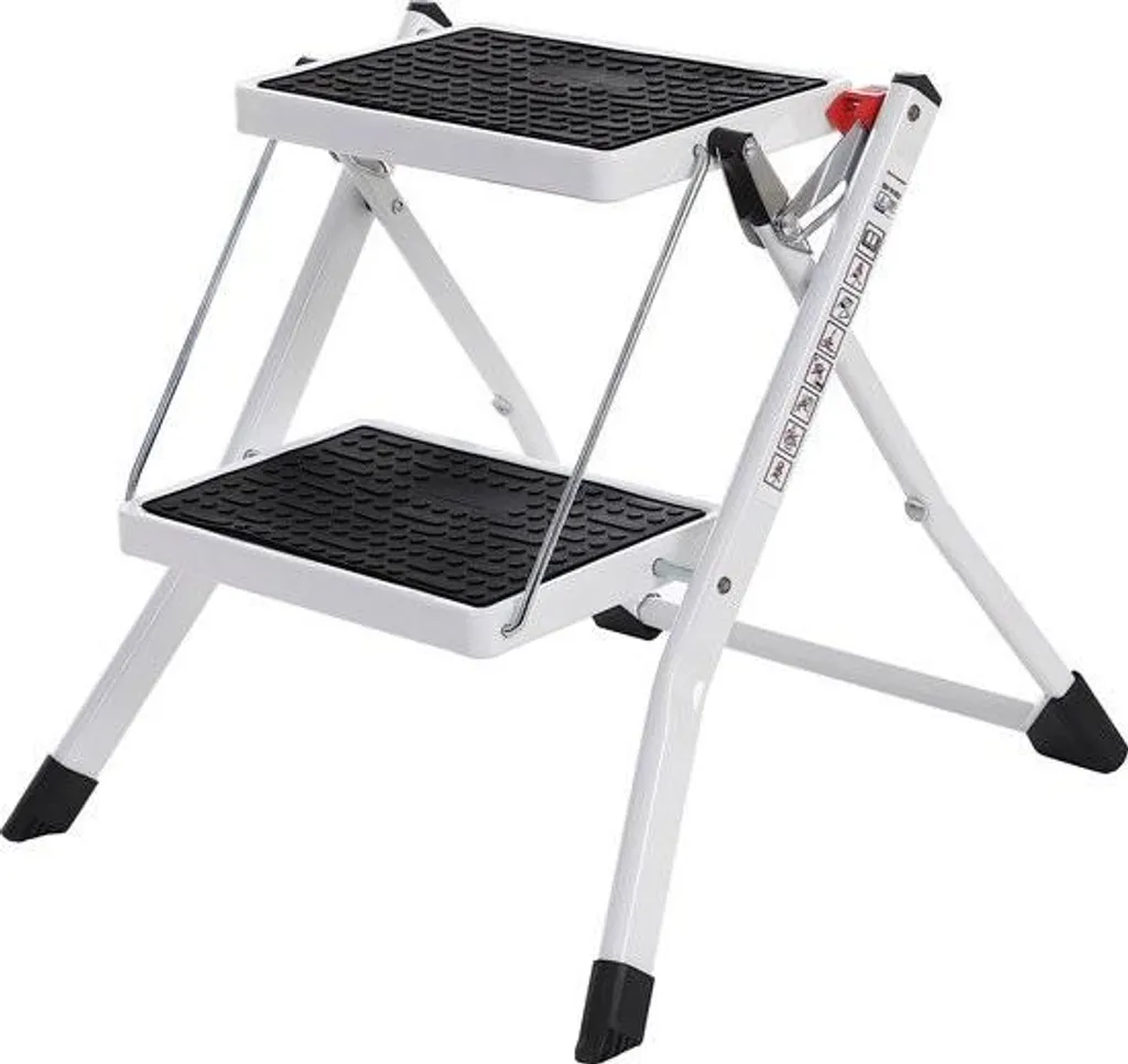 Escabeau sécurisé 2 marches antidérapant GSL02WT, fini les chutes à 150kg