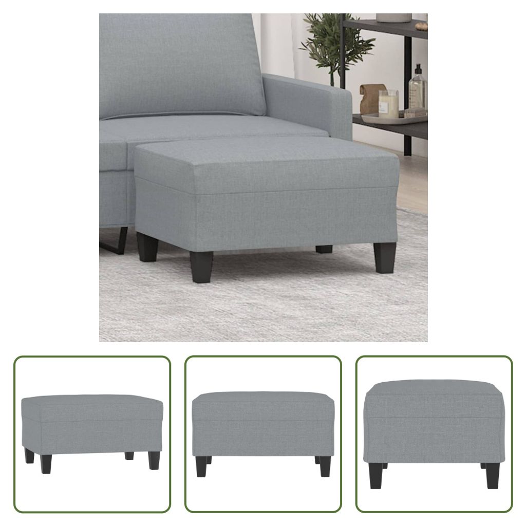 The Living Store Fußhocker Hellgrau 70x55x41 cm Stoff
