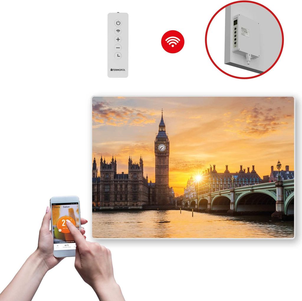 Termofol TF-SWT Infrarot Wandheizung - Wandheizung Elektrisch - London - 500W - 60x85 cm