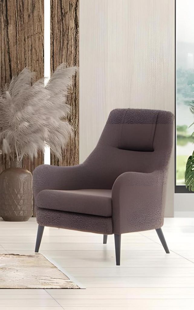 Stoffsessel Sessel Einsitzer Sitzer Polstersessel Braun Ohrensessel