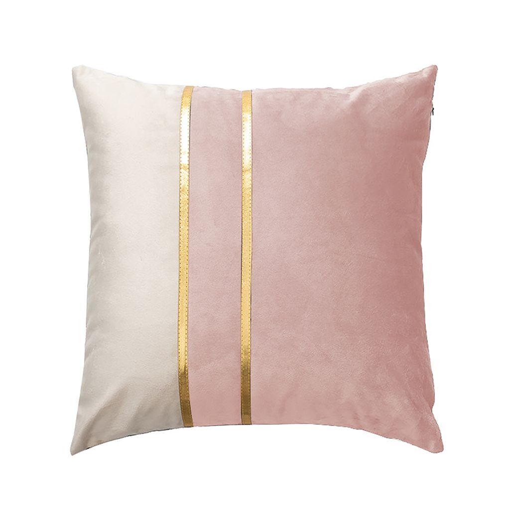 Schöne Flanellkissenbezug exquisite elastische waschbare Kissenbedeckung für Zuhause-Rosa-Weiß ,Größen:45*45cm