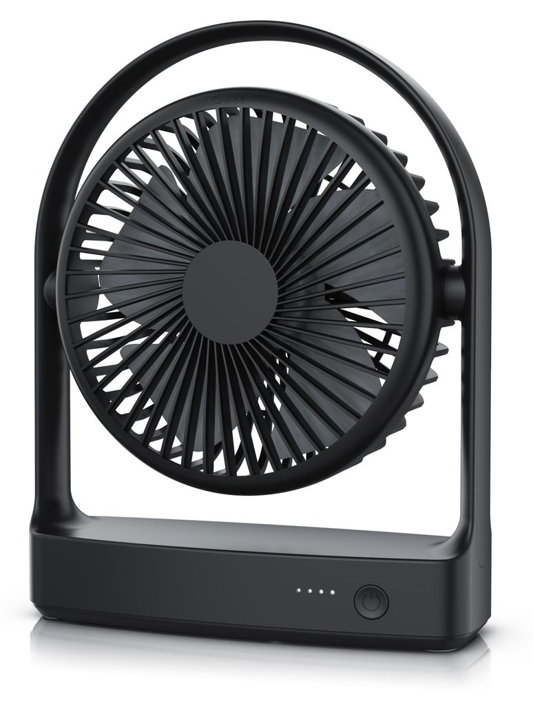 CSL Tischventilator, Mini Ventilator, leiser DC Motor, USB, 3 Geschwindigkeitsstufen, 4000 mAh Li-Ion Akku, 320° schwenkbar, bis zu 18h Laufzeit, ...