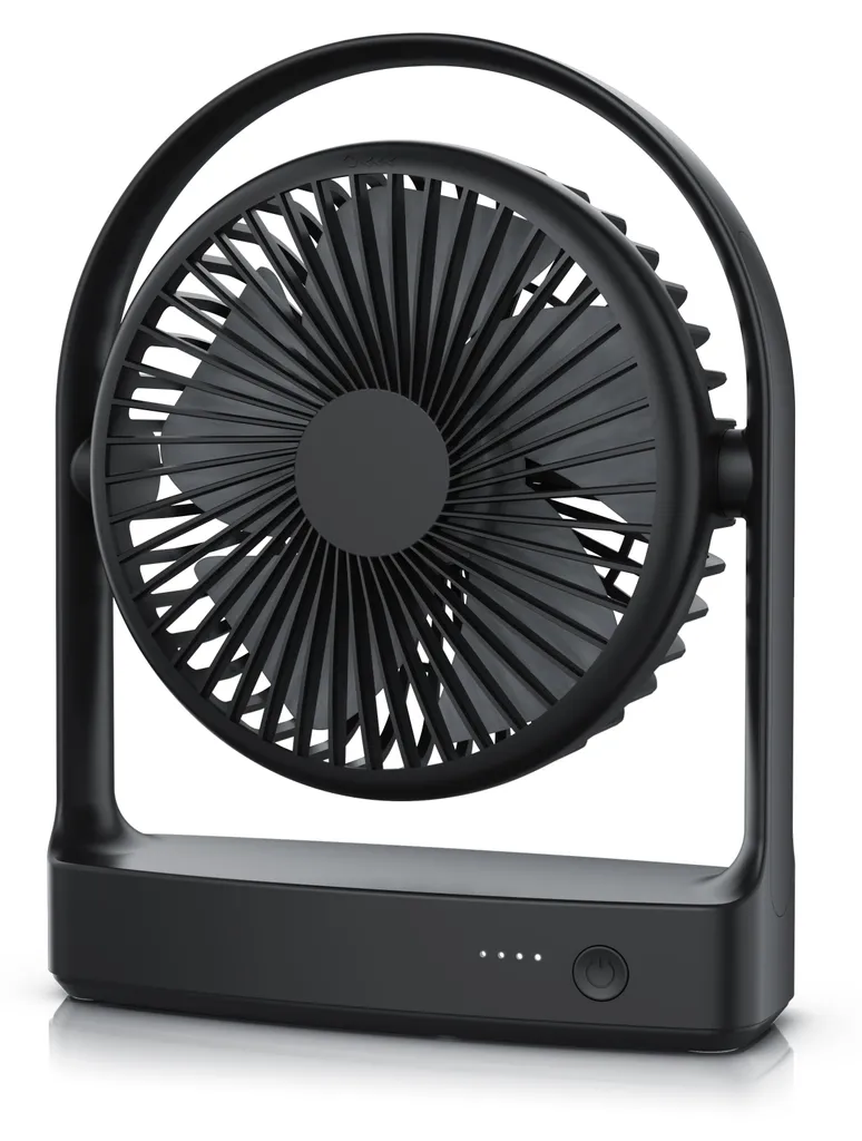 Mini ventilateur de bureau USB rechargeable CSL 4000mAh noir portable