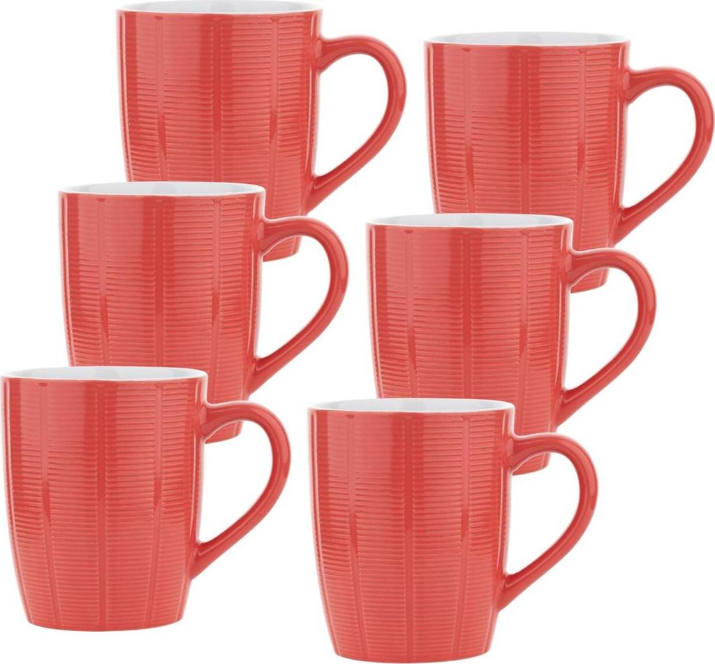 Kaffeebecher Dabar 350ml - coralle rot - 6 Stück