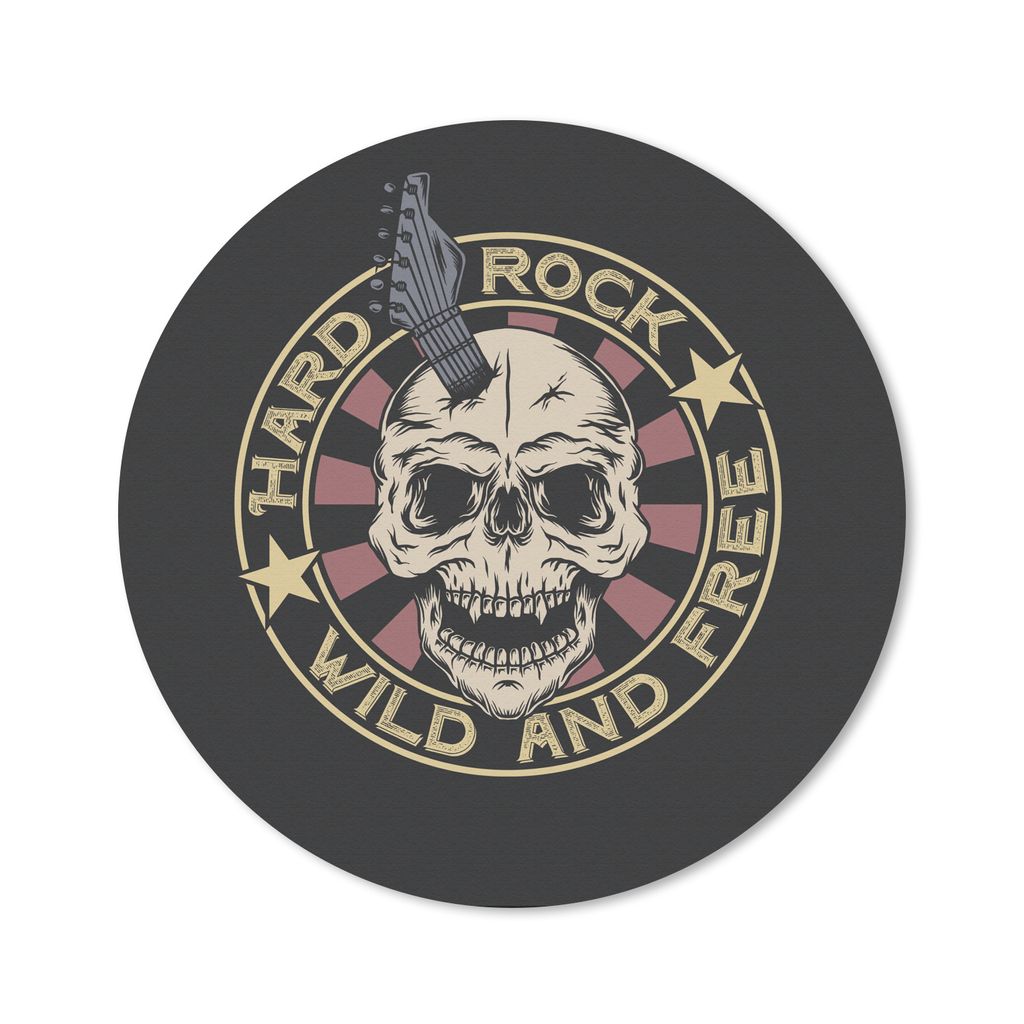 MuchoWow Mauspad Mousepad Vintage - Totenkopf - Gitarre 50x50 cm - Mousepads - Maus Mat - Pad - Mausunterlage - Vinyl