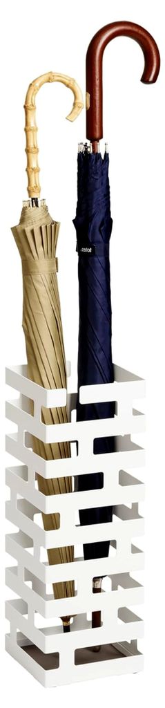 Schirmständer BRICK, weiß, Stahl, minimalistisches Design, 15 x 15 x 43 cm (LxBxH)