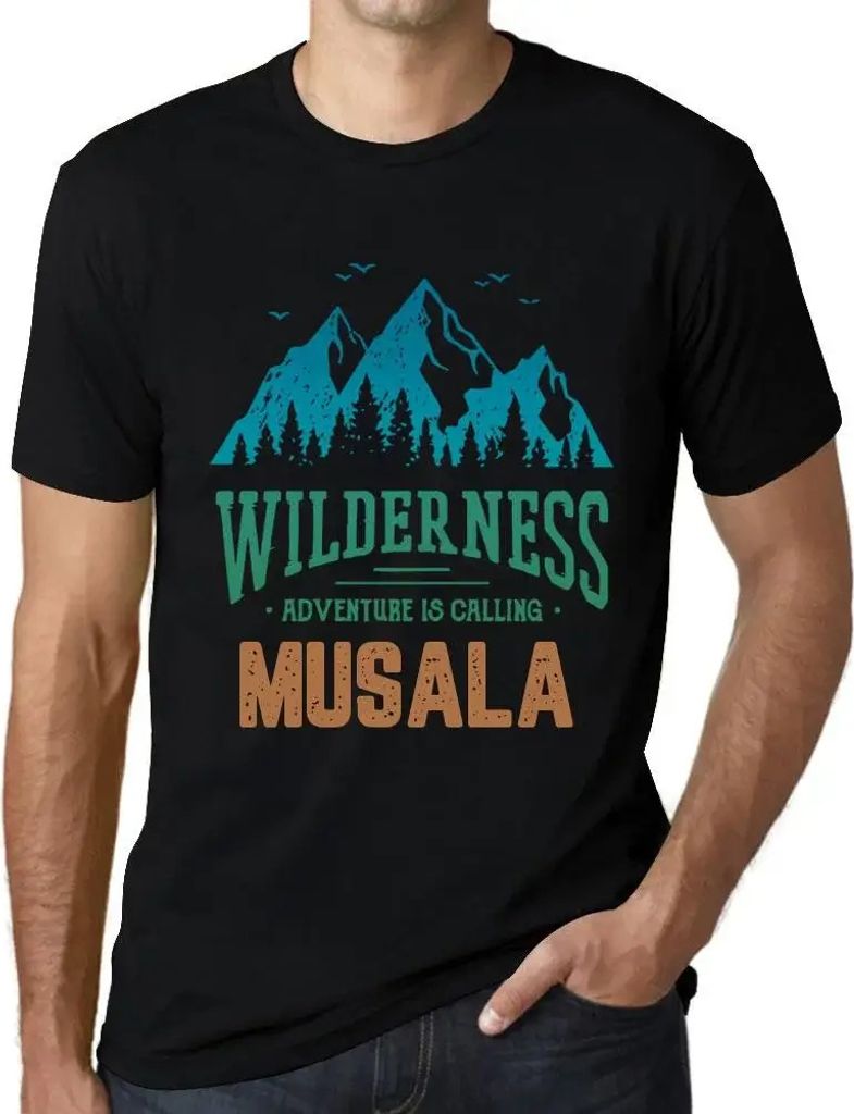 Herren Grafik T-Shirt Die Wildnis das Abenteuer ruft musala – Wilderness, Adventure Is Calling Musala – Öko-Verantwortlich Vintage Jahrgang Ku...